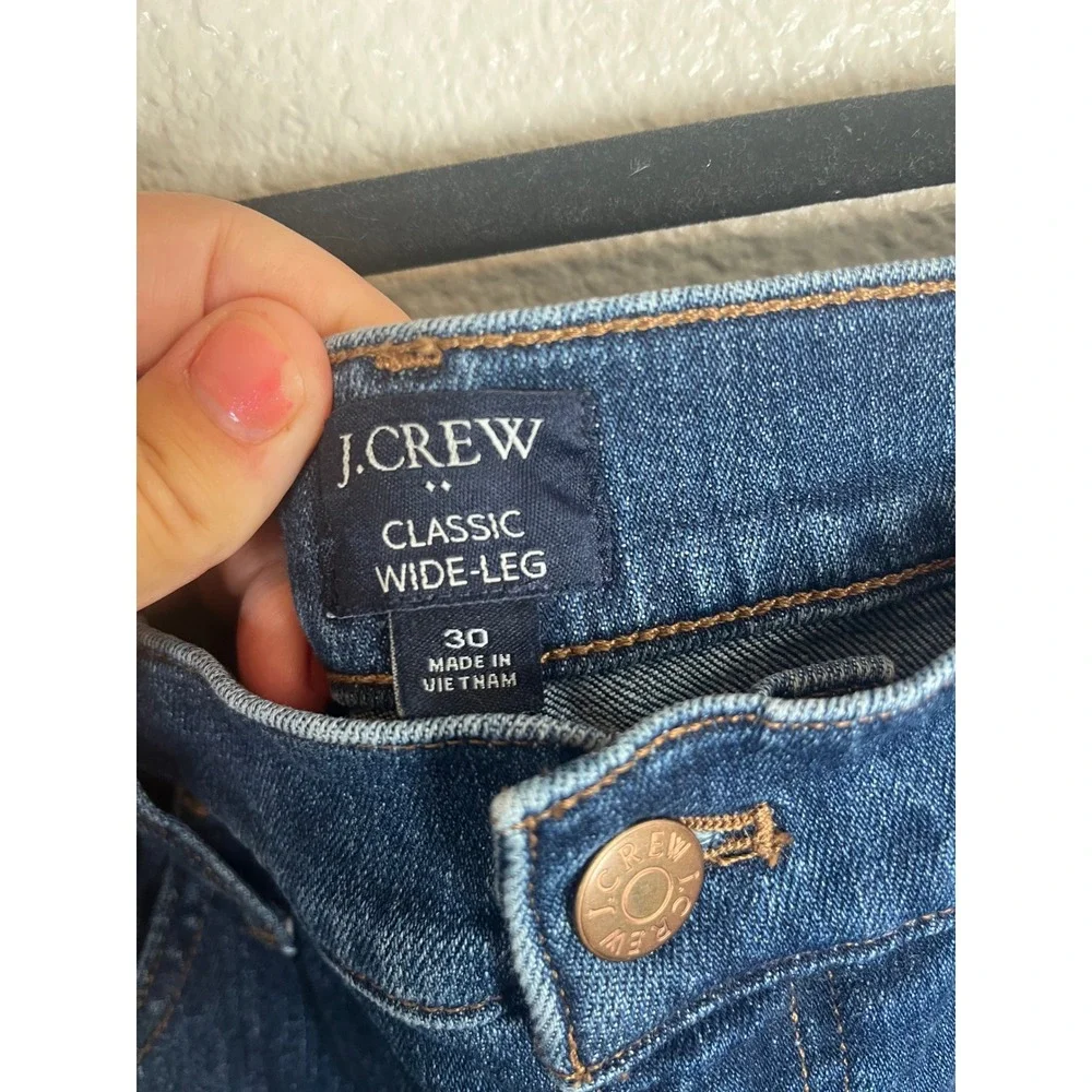 J. Crew Classic Wide-Leg Jean in All-Day Stretch Portside Azure Wash Size‎ 30